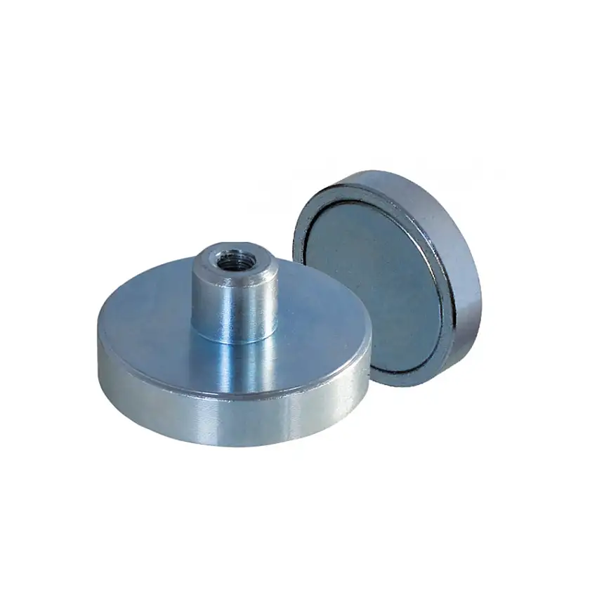 32mm Neodymium NdFeB Shallow Pot Magnets with Thread Hole (Eclipse Magnetics)