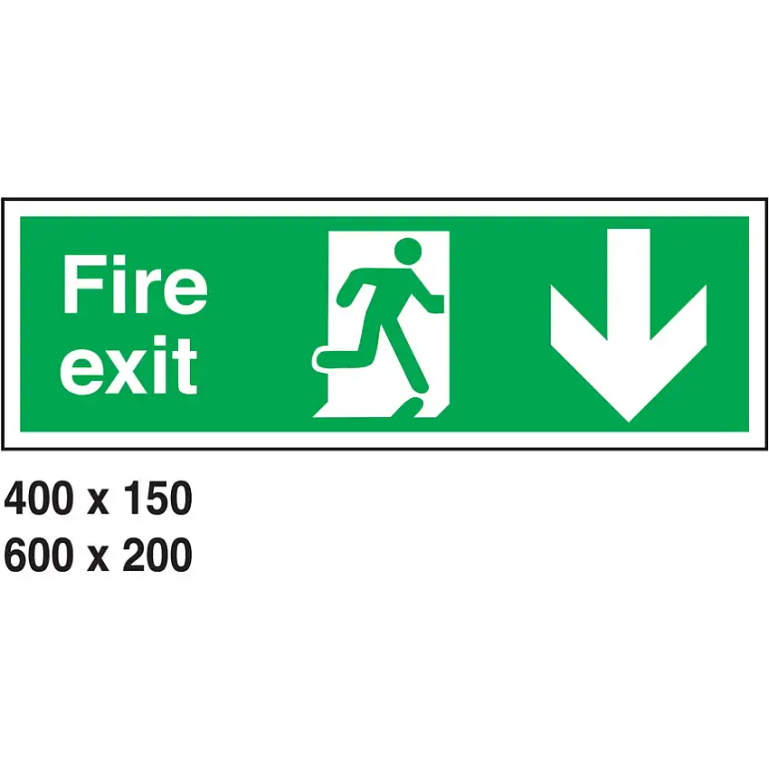 Allsigns FIRE EXIT (DOWN) 400mmx150mm RIGID SA5