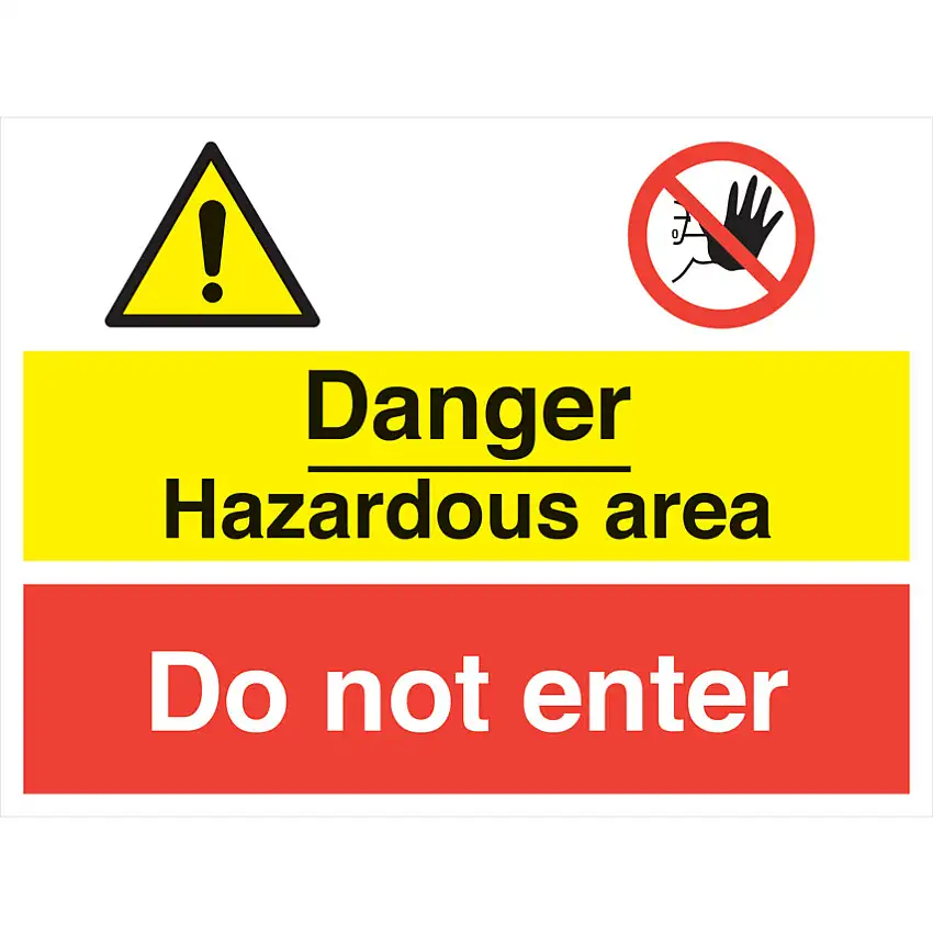 Allsigns MU21AR Hazardous Area Rigid PVC Danger Sign - 400 x 300mm