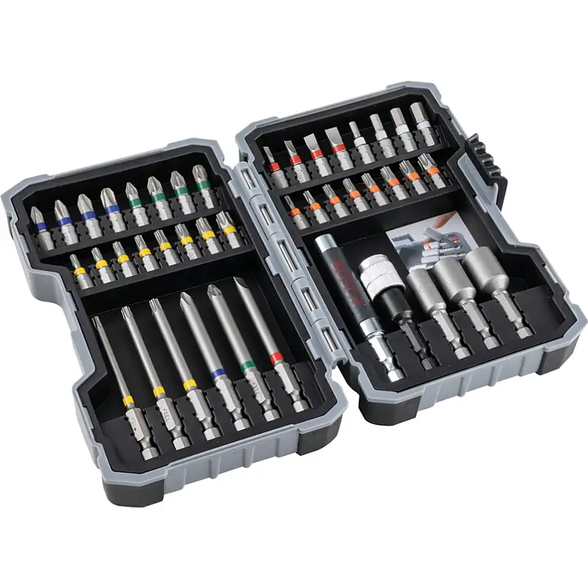 Bosch 43 Piece Extra Hard Screwdriver & Nut Driver Bit Set In A Hard Case