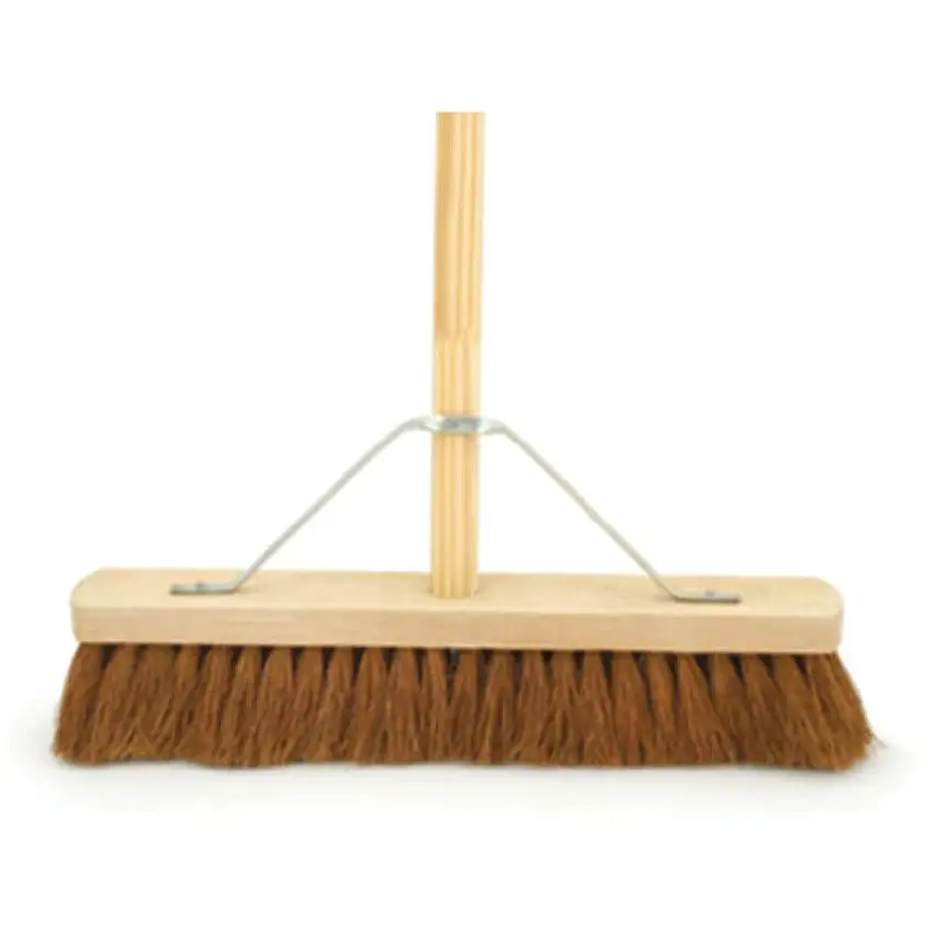 Bentley Brushware 18IN COCO BROOM COMPLETE WITH METAL BRACKET & 4' 6" WOODEN HANDLE