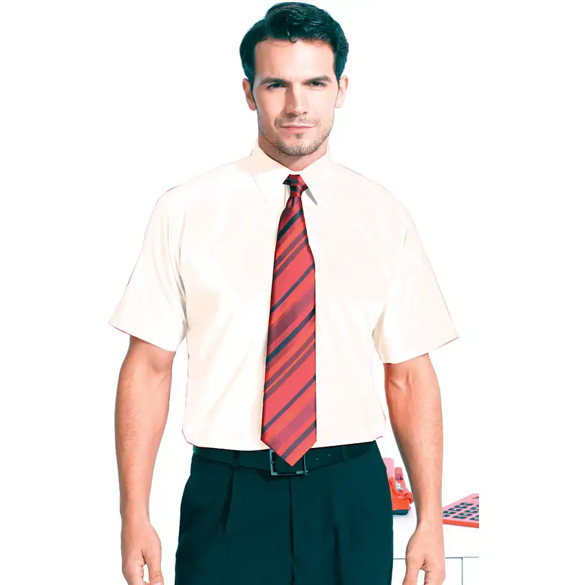 (Unbranded) PR202 14.5in Men's Poplin Short Sleeve White Shirt