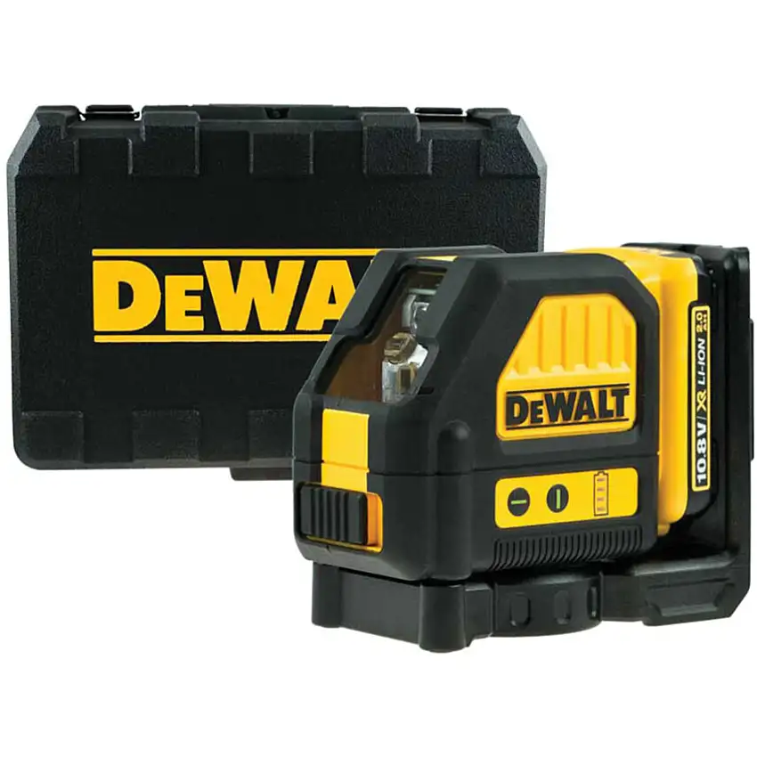 DeWalt DCE088D1G 10.8V XR Self Leveling Cross Line Green Laser Including 1x 2.0Ah Battery, DCB107 Charger, Mount in a Kit Box