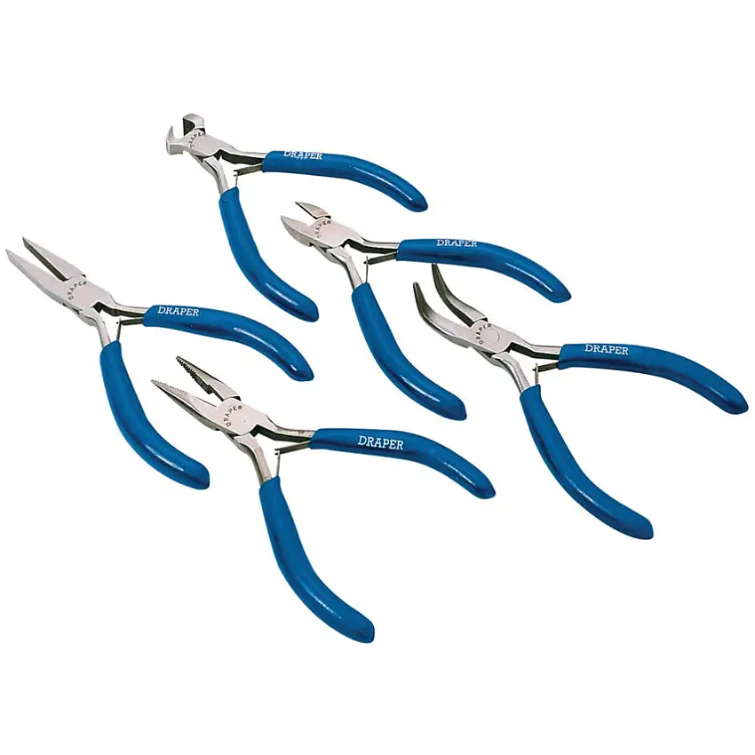 Draper Pliers, Smooth and Serrated, Carbon Steel, 105, 110, 120mm, Set
