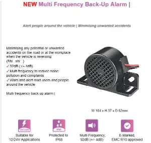 DURITE Multi Frequency  Back up / Reverse Alarm 12/24V     0-564-21