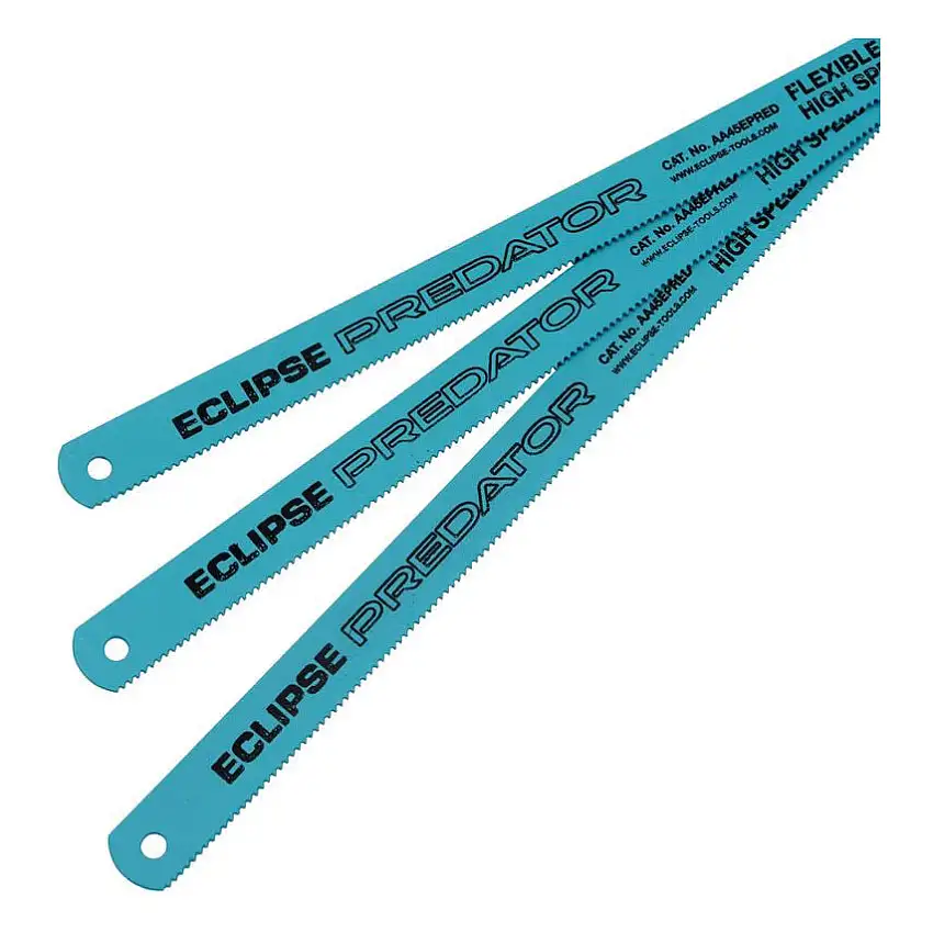 Eclipse Blue 12 x 1/2 x 025 x 18 Predator HSS Hand Hacksaw Blades (PK-100)