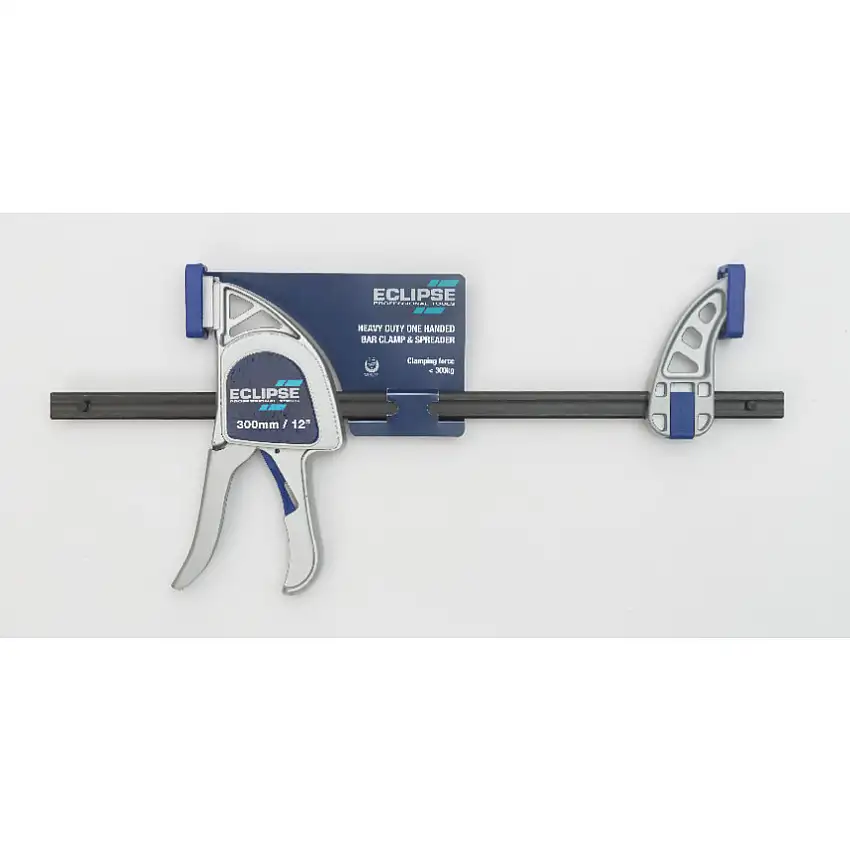 Eclipse Blue 12in./300mm Heavy Duty Quick Clamp, Aluminium Jaw, 300kg Clamping Force, Pistol Grip Handle
