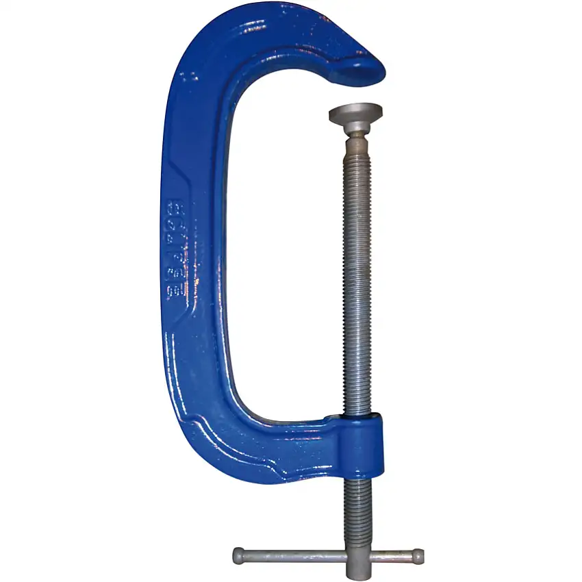 Eclipse Blue 10in./250mm Heavy Duty G-Clamp, Steel Jaw, T-Bar Handle
