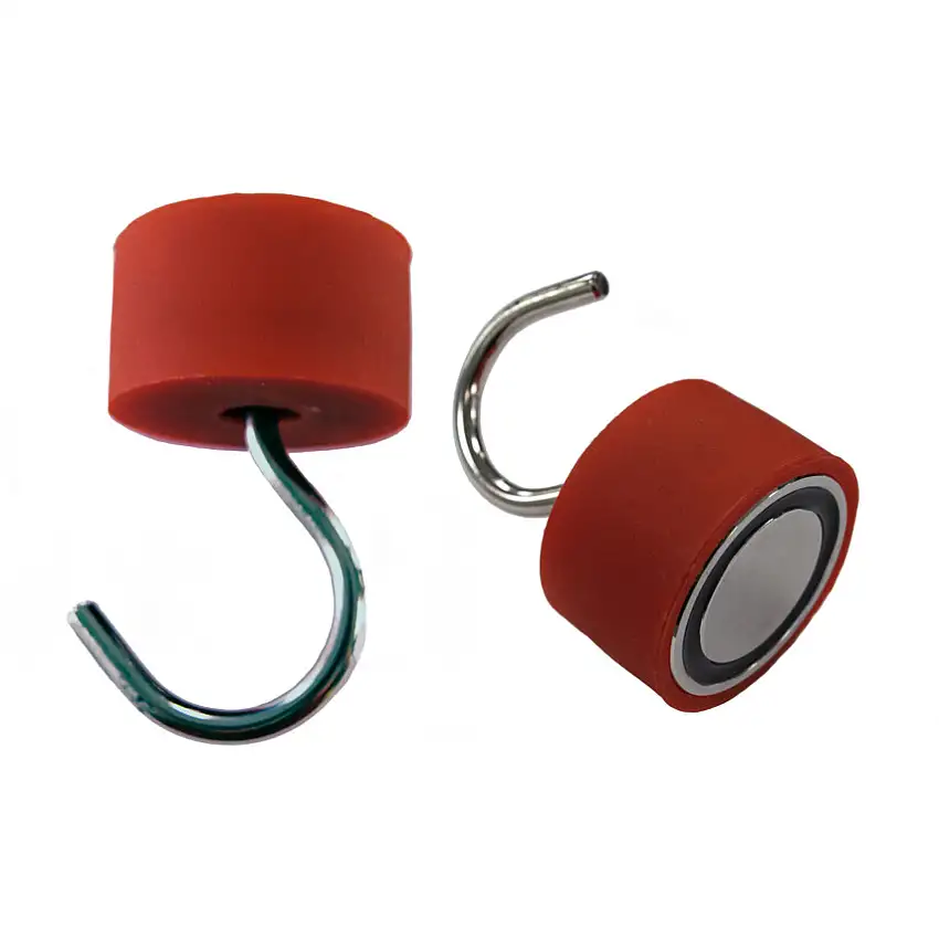 Eclipse Magnetics ECLIPSE MAGNETICS E1086/NEO/R SILICA GEL MAGNET+HOOK RED Ø45 PK1