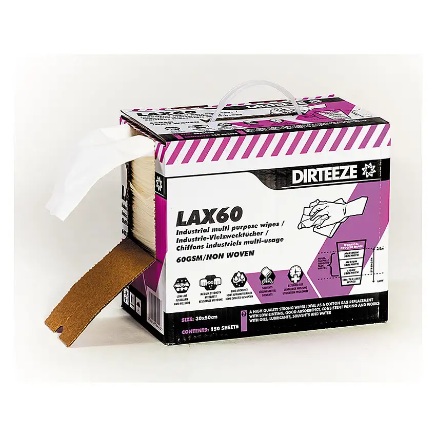 Dirteeze LAX60 30x50cm NON-WOVEN WIPES (PK-150)