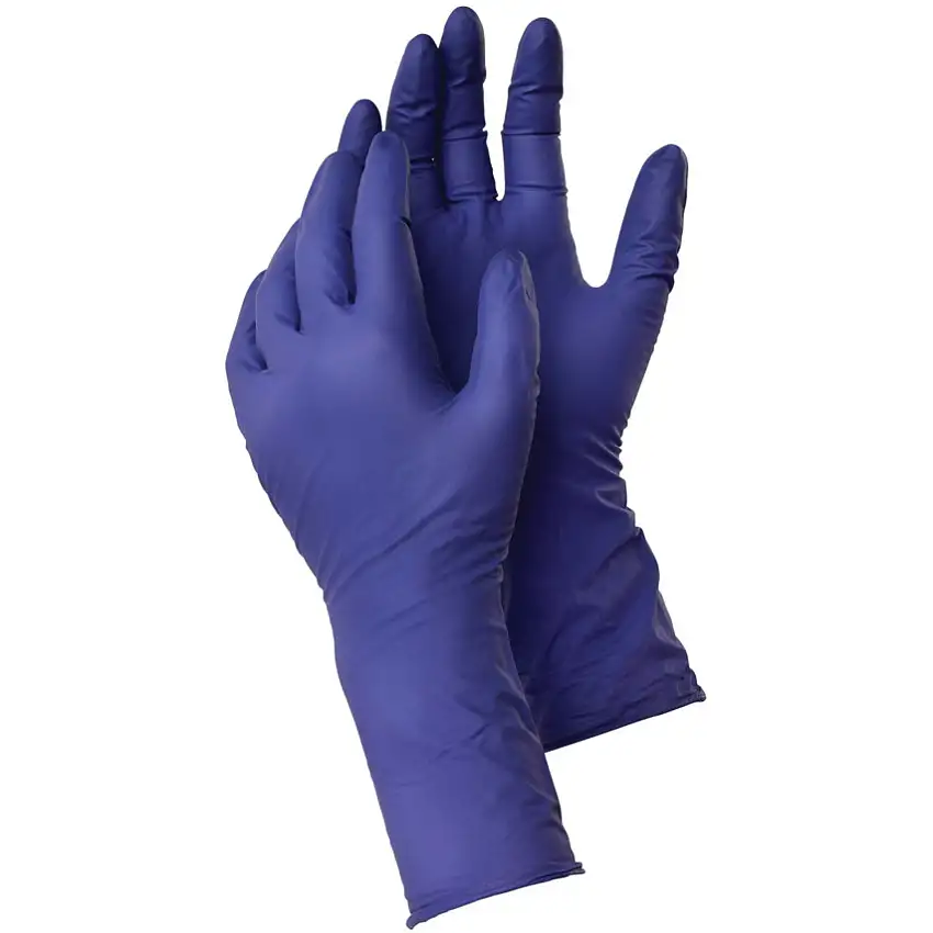 Ejendals Tegera 858 Disposable Gloves, Purple, Nitrile, 5.9mil Thickness, Powder Free, Size 10, Pack of 100