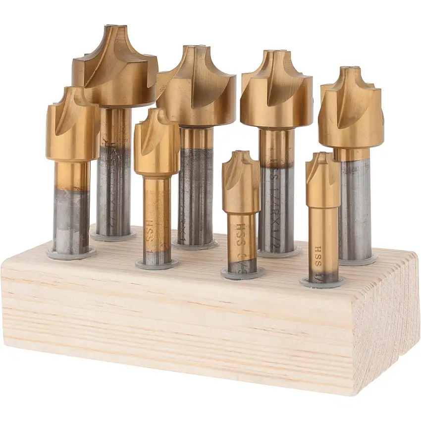Interstate 8 Piece HSS Corner Rounding End Mill Set