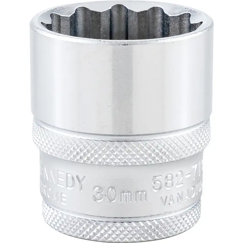 Kennedy 1/2in. Drive, Standard Bi-Hexagon Socket, 30mm, Metric, Polished Finish