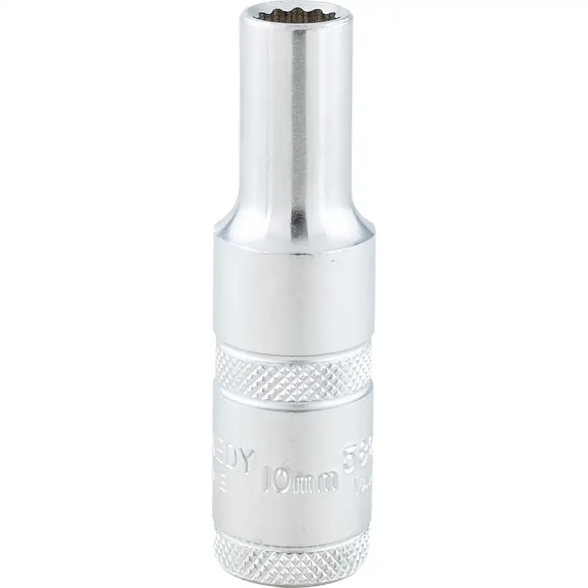 Kennedy 1/2in. Drive, Deep Bi-Hexagon Socket, 10mm, Metric, Polished Finish