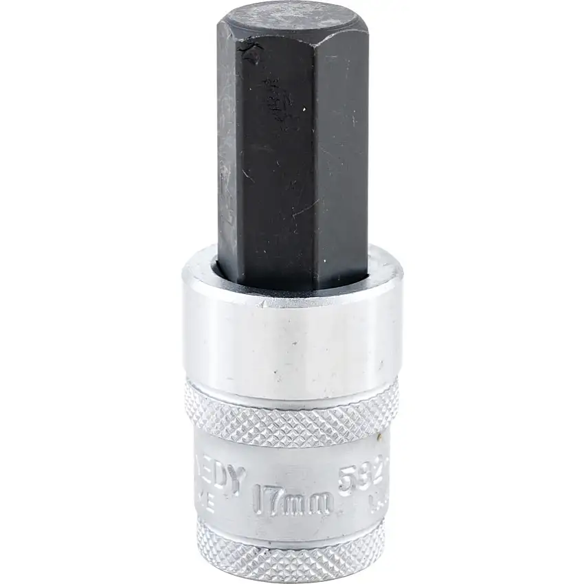 Kennedy 1/2in. Drive, Standard Hexagon Bit Socket, 17mm, Metric, Chromed Finish