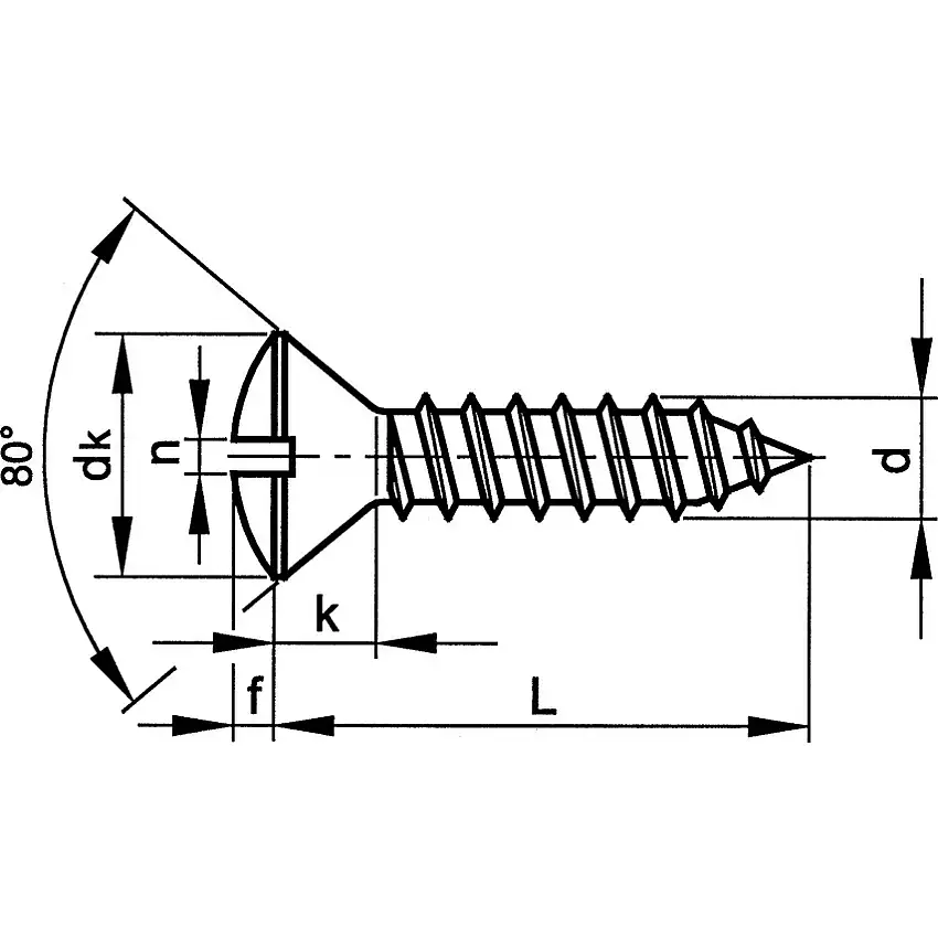 Qualfast ST4.8x13mm SLOTTED RSD CSK TAP SCREW A2