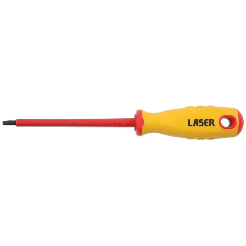Laser Tools TORX PLUS® Slotted Insulated Screwdriver, T15 Tip, 100mm Length