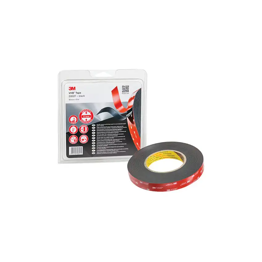 3M VHB™ 5952 Double Sided Tape, Acrylic Foam, Black, 19mm x 11m