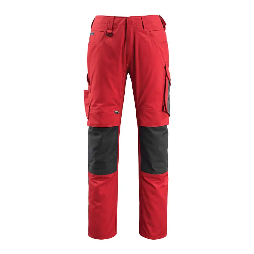 Mascot UNIQUE, Manheim, Work Trousers, Men, Black/Red, Poly-Cotton, Waist 33.5", Regular