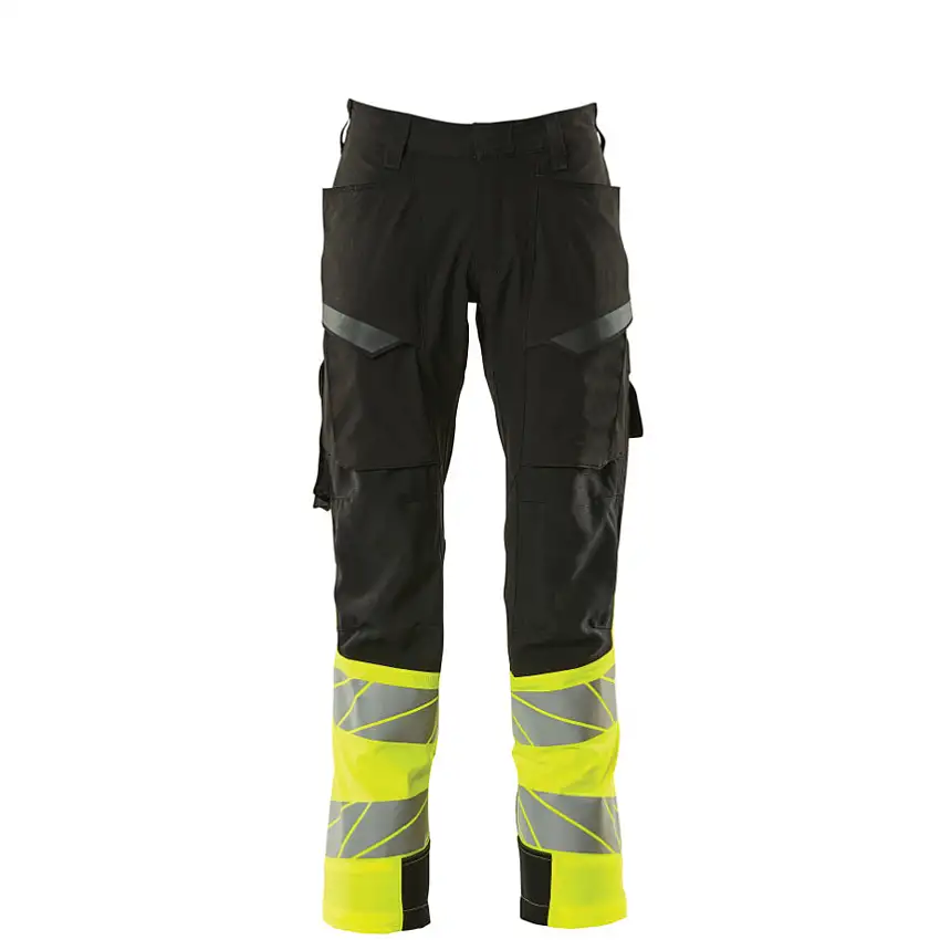 Mascot ACCELERATE SAFE TROUSERS WITH THIGH POCKETSBLACK/HI-VIS YELLOW (L35W36.5)