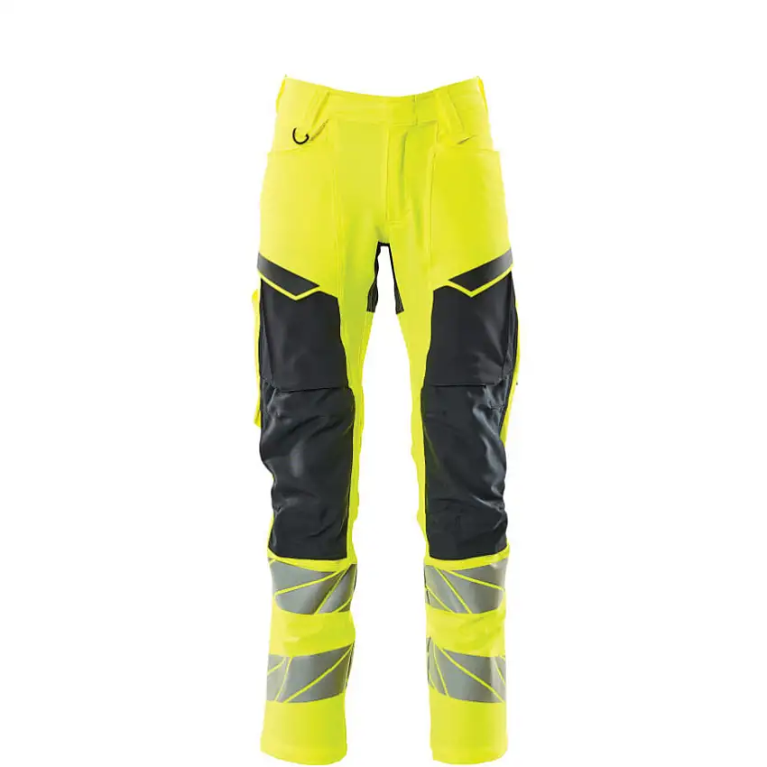 Mascot ACCELERATE SAFE TROUSERS WITH KNEEPAD POCKETS HI-VIS YELLOW/DARK NAVY (L32W32.5)