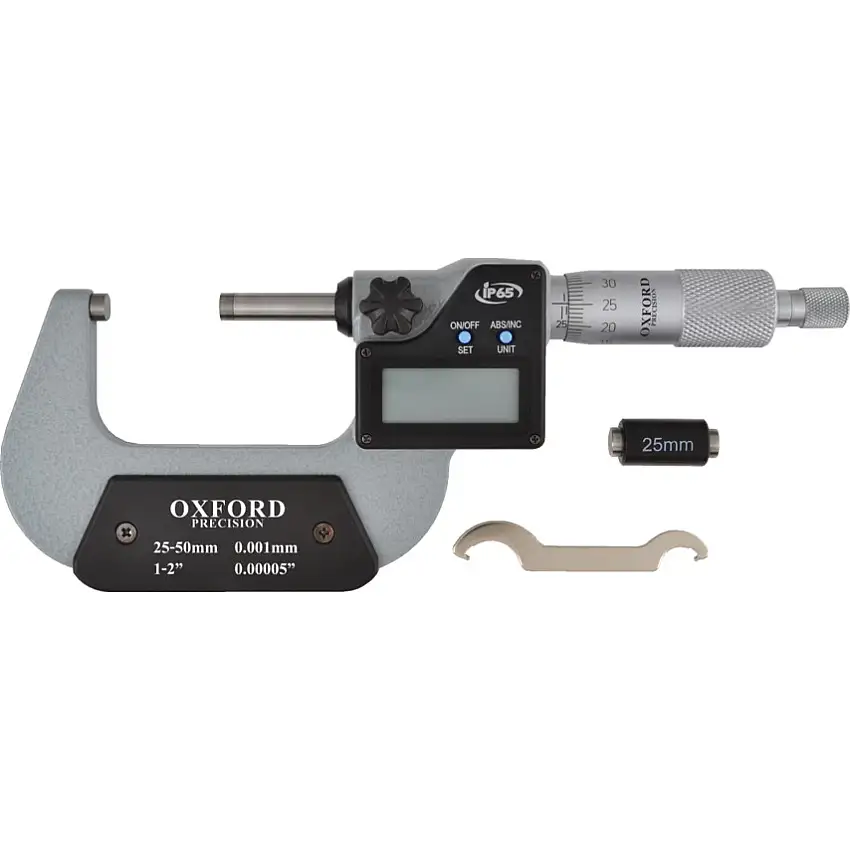 Oxford 25-50mm/1-2" IP65 DIGITAL EXTERNAL MICROMETER