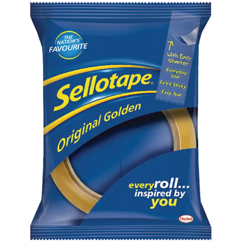 Sellotape Packaging Tape, Cellulose and Polypropylene, Clear, 24mm x 66m, Pack of 6