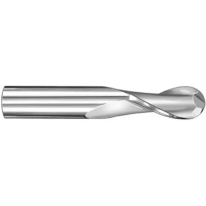 SGS 1/4 x 3/4 x 2-1/2in 2 Flute Solid Carbide Uncoated Ball Nose Mill with Straight Shank 30332