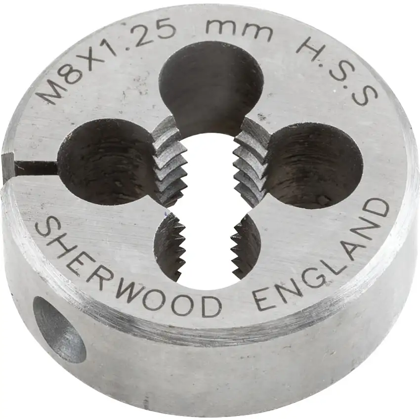 Sherwood Metric Coarse, Threading Die, M8 x 1.25, High Speed Steel, Right Hand
