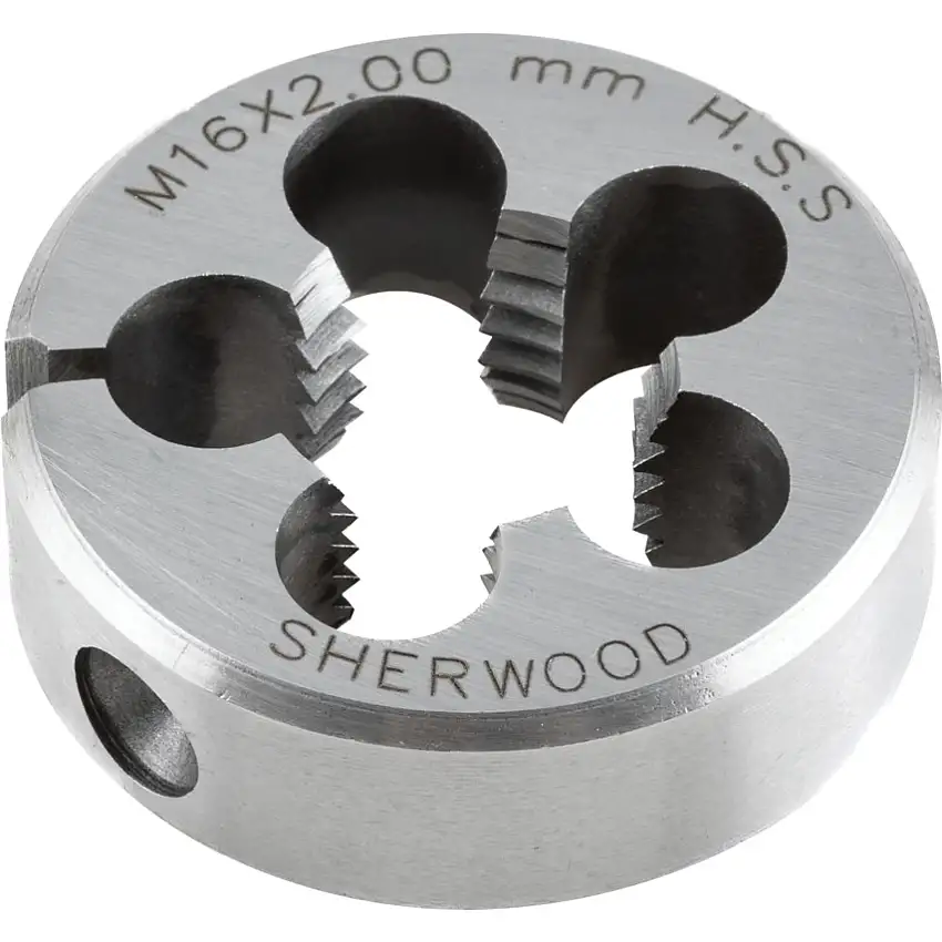 Sherwood Metric Coarse, Threading Die, M16 x 2, High Speed Steel, Right Hand