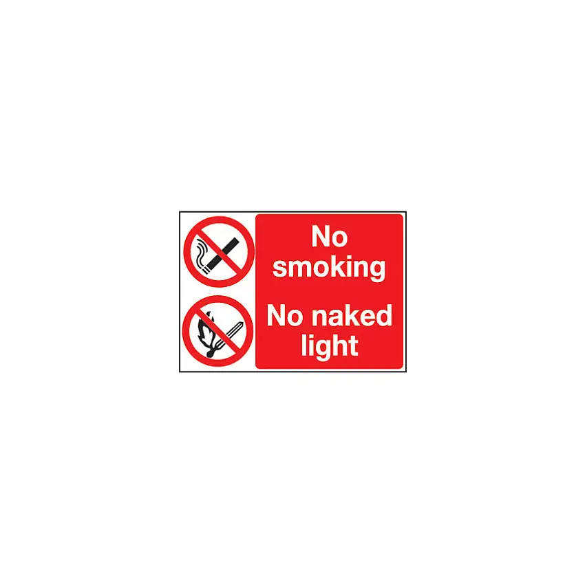 Sitesafe No Smoking No Naked Light Vinyl Sign 200mm x 300mm