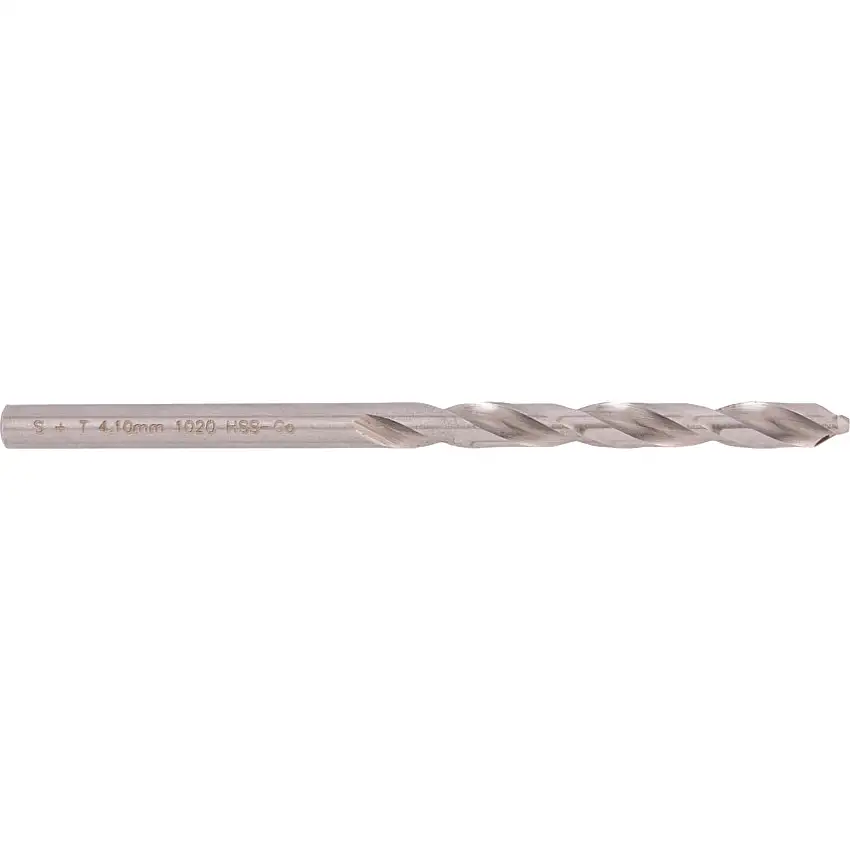 SwissTech Jobber Drill, 4.1mm, Normal Helix, Cobalt High Speed Steel, Bright