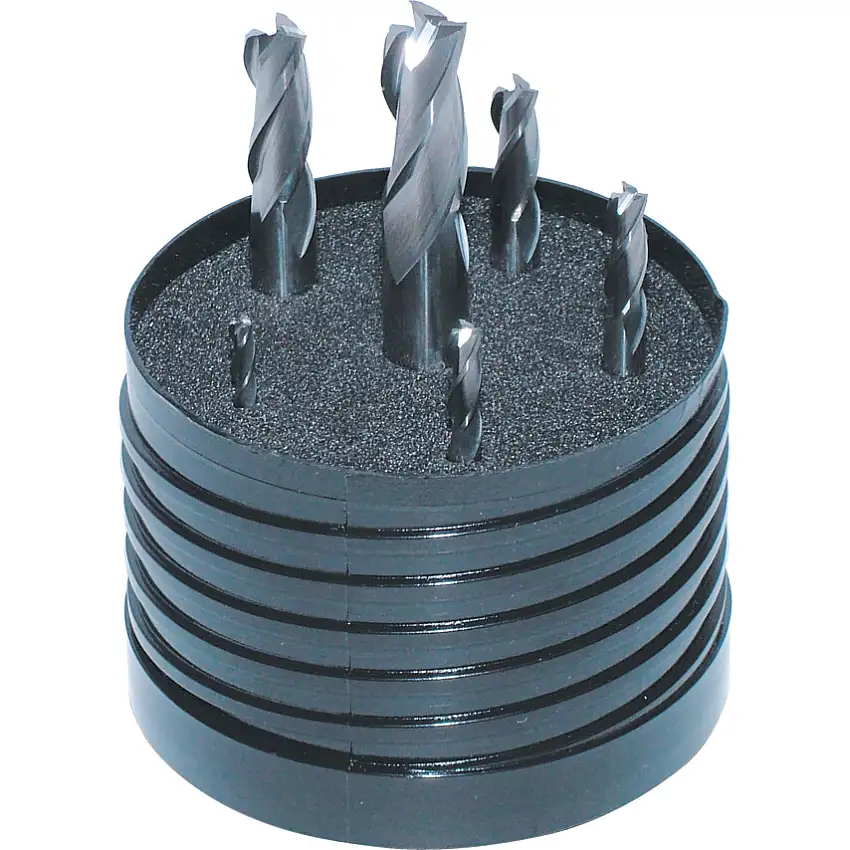 SwissTech 3FL Carbide Plain Shank Slot Drill Sets 3-10mm (SET-6)