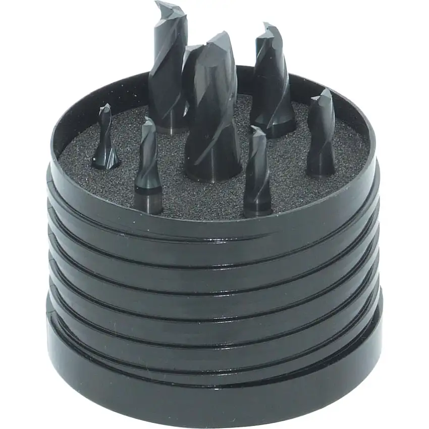 SwissTech Slot Drill Set, 3-12mm Weldon Flat, Powdered Metal High Speed Steel, Peak Power, Set Of 7