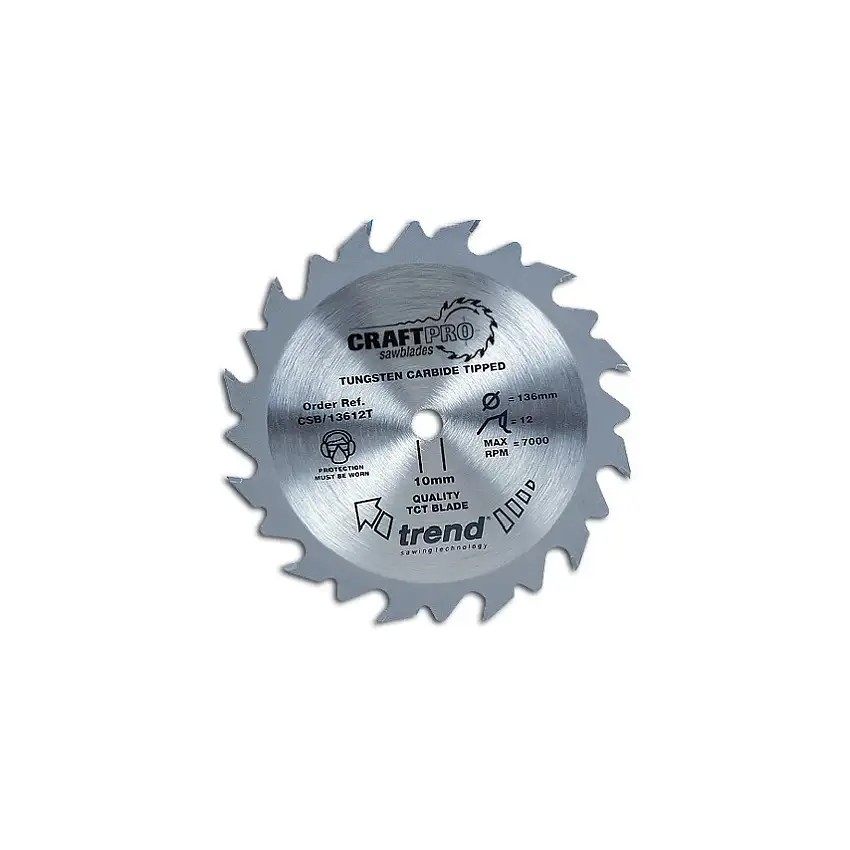 Trend CSB/16552TTCT CraftPro Thin Kerf Saw blade for cordless saws165mm x 52T x 20mm