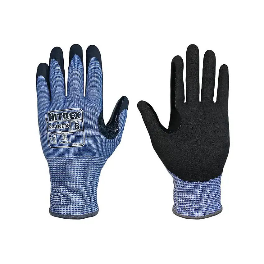 Unigloves Keeping You Safe 13GGBLUECUTRESISTSANDYNITRILEW/EXT REINFORCEGLOVES(SIZE-9)(BX-10)