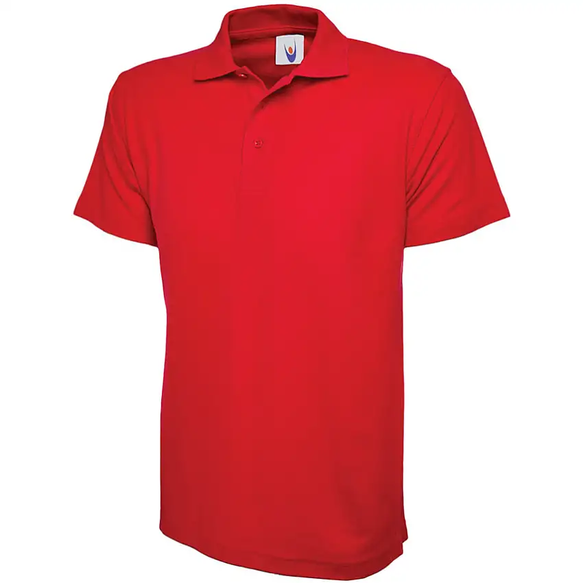 Uneek Polo Shirt, Men, Red, Polyester & Cotton, Short Sleeve, L