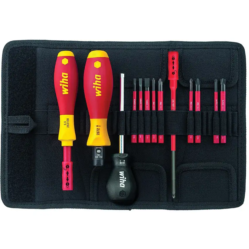 Wiha TorqueVario-S, Hex/Phillips/Pozi/Slotted, Screwdriver Bit, Set of 13