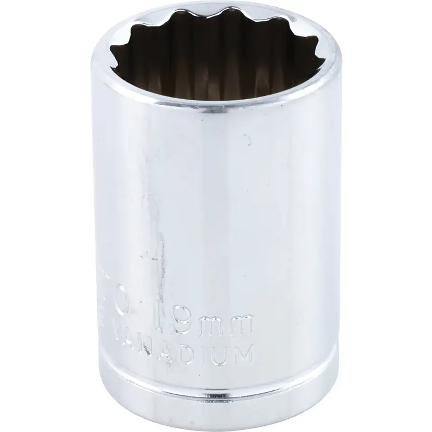 Yamoto 1/2in. Drive, Standard Bi-Hexagon Socket, 19mm, Metric, Polished Finish