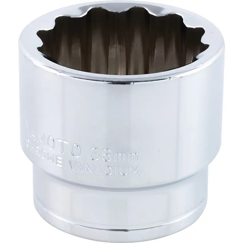 Yamoto 1/2in. Drive, Standard Bi-Hexagon Socket, 36mm, Metric, Polished Finish