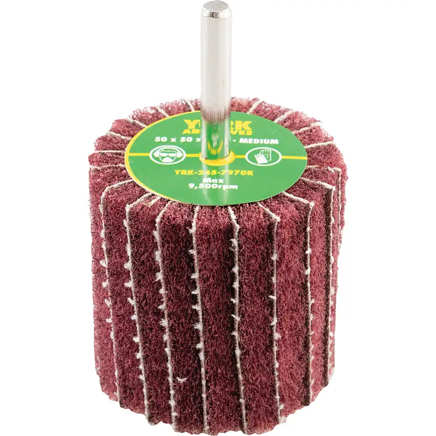 York Interleaved Flap Wheel, 50 x 50 x 6mm, Medium, Aluminium Oxide