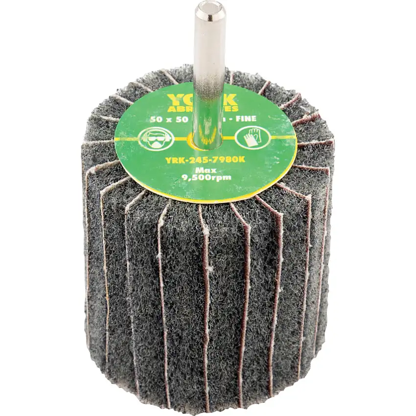 York Interleaved Flap Wheel, 50 x 50 x 6mm, Fine, Aluminium Oxide