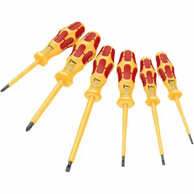 Wera 05051575001 1060 I/1062 I/6 Kraftform VDE Screwdriver Set Ph/Sl (6 Pieces)