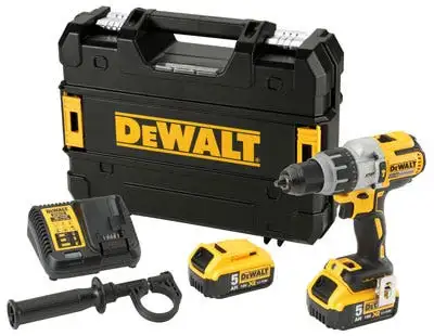 DeWalt 18V XR Brushless 3 Speed Hammer Drill Driver With 2 X 5.0Ah Batteries