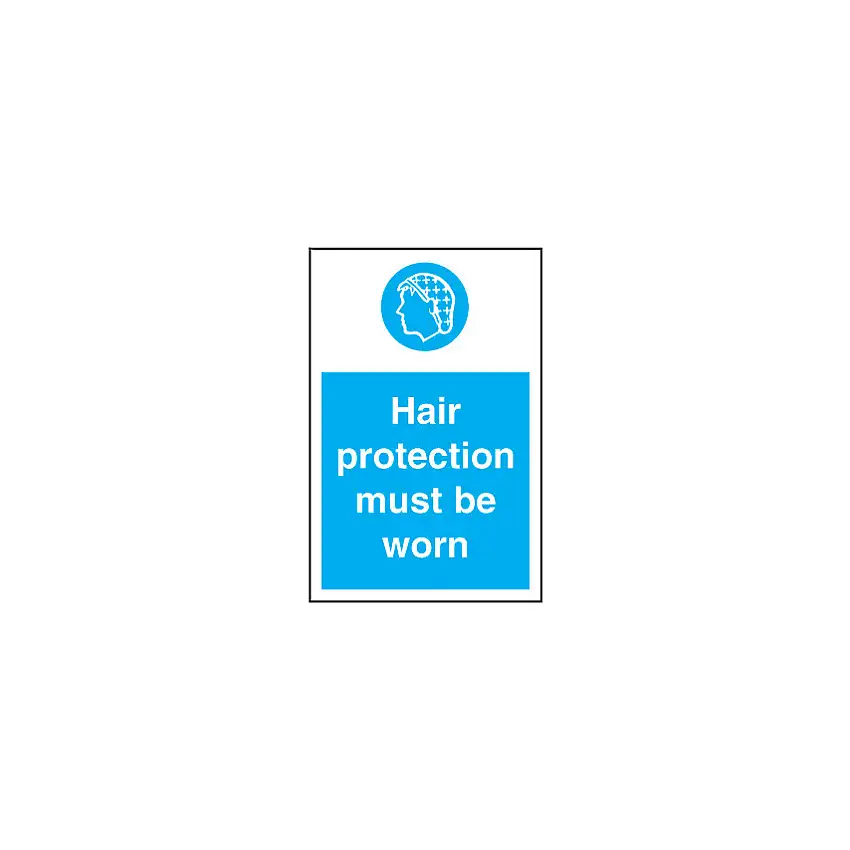 Allsigns HAIR PROTECTION MUST BE WORN 200x300mm S/ADH HY8
